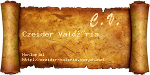 Czeider Valéria névjegykártya
